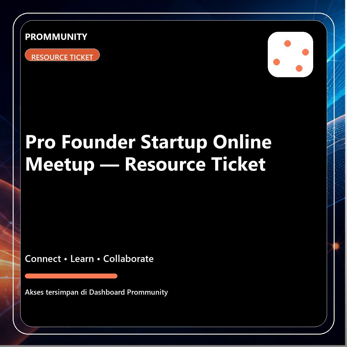 Pro Founder Startup Online Meetup – Resource Ticket graphic product cover