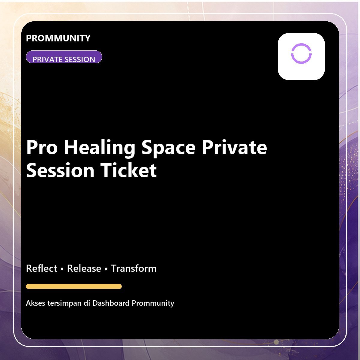 Pro Healing Space Private Session Ticket graphic product cover