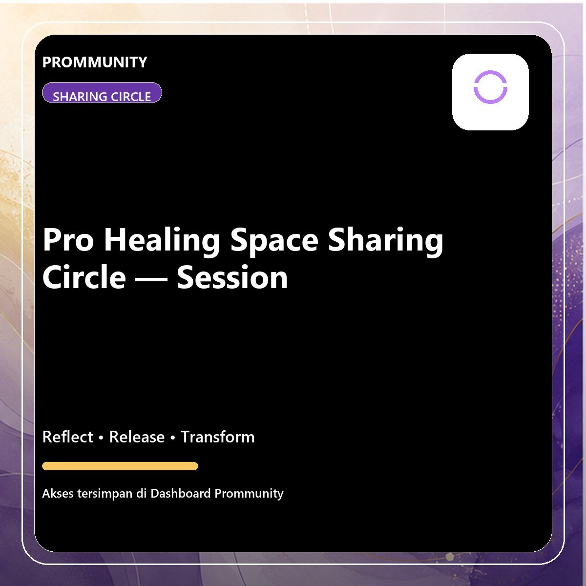 Pro Healing Space Sharing Circle – Session graphic product cover